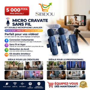 MICROPHONE CRAVATE SANS FIL — Kit Double Micro Lavalier